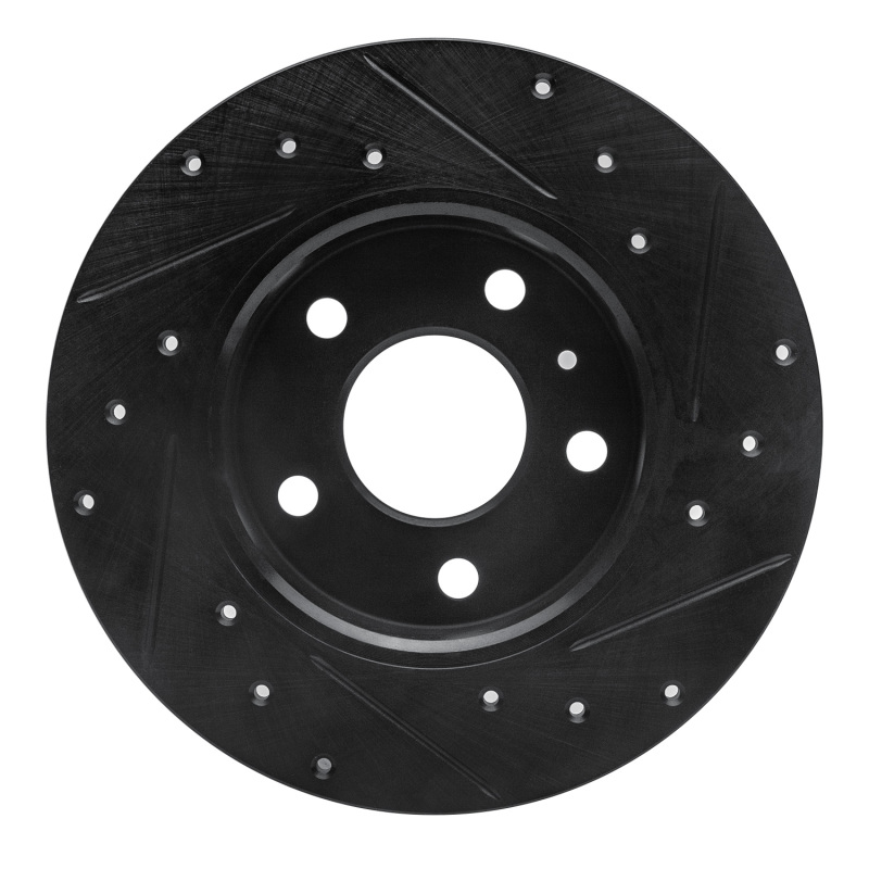 Chevrolet Zafira Brake Rotor (1) - Rear Left - R1 Concepts - Drilled & Slotted - Black - `02-`08